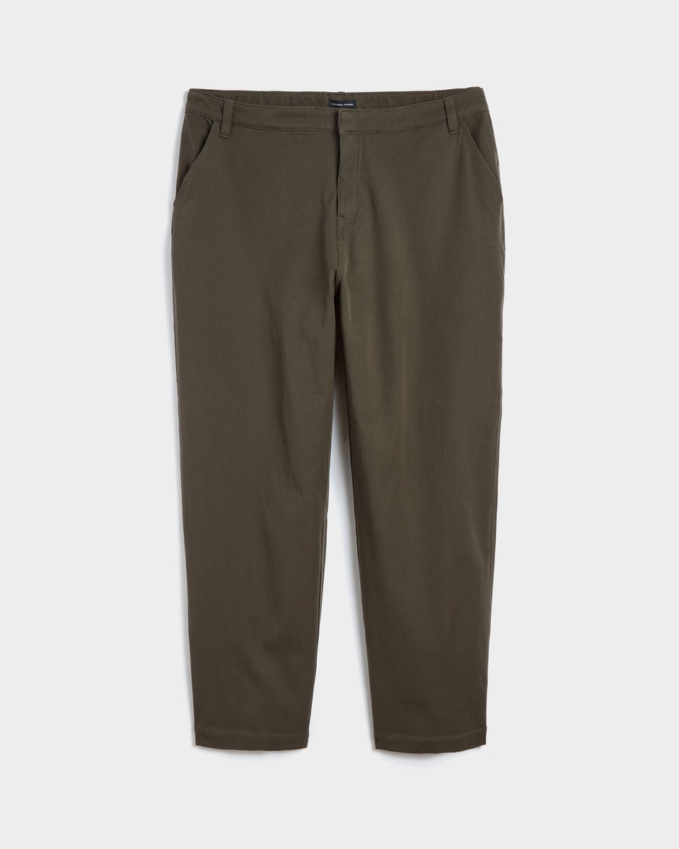 Orchard Stretch Cotton Twill Chinos - Nori Zoom image 1