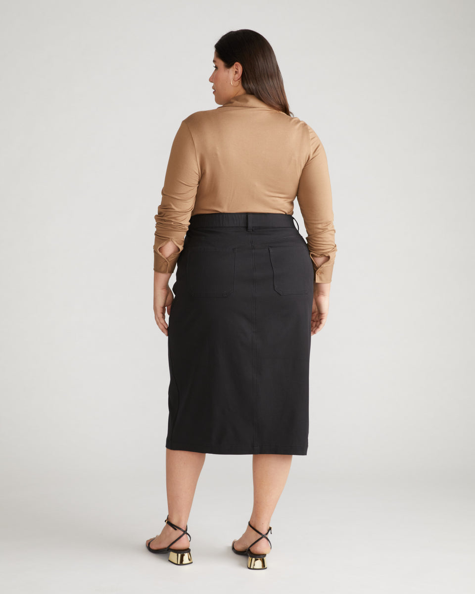 Stretch Twill Sahara Skirt - Black Zoom image 2