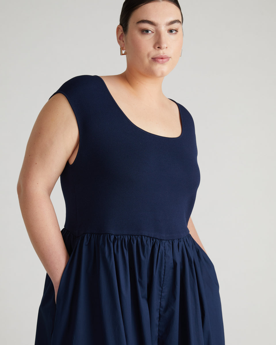 Chloe Combo Dress - Classic Navy Zoom image 1