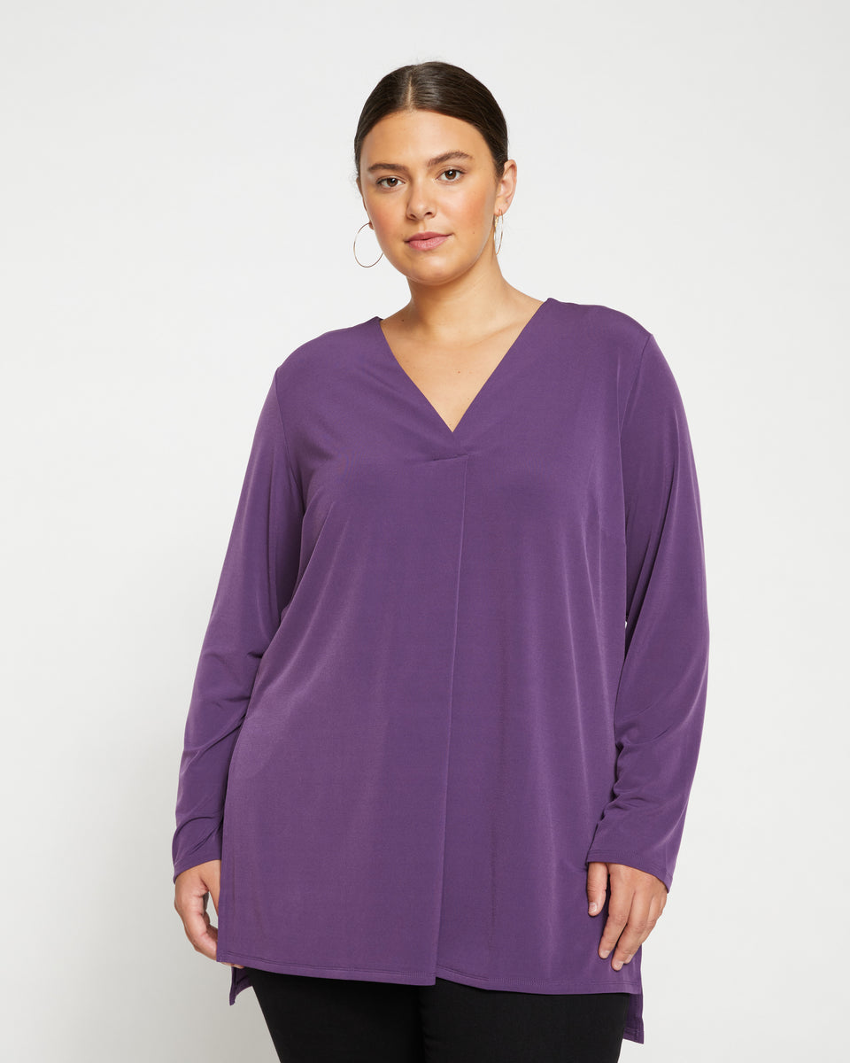 Velvety-Cool Jersey Column Tunic - Potion Purple Zoom image 0