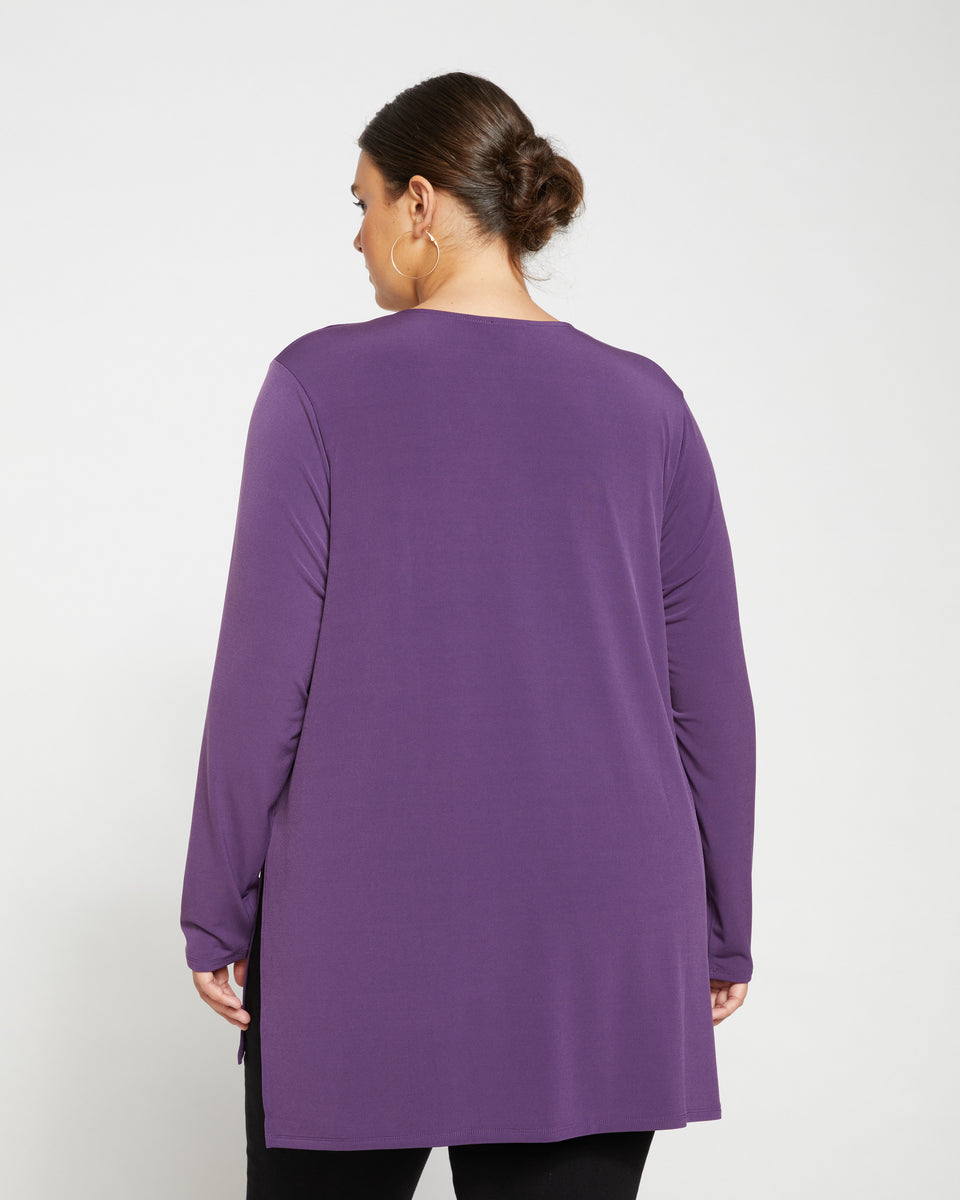 Velvety-Cool Jersey Column Tunic - Potion Purple Zoom image 3