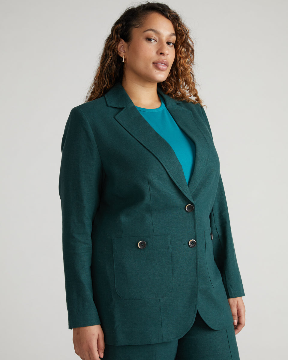 Coastal Linen Blazer - Sea Moss Zoom image 2