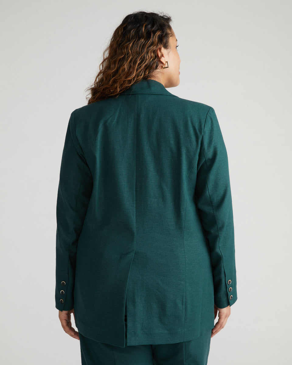 Coastal Linen Blazer - Sea Moss Zoom image 3