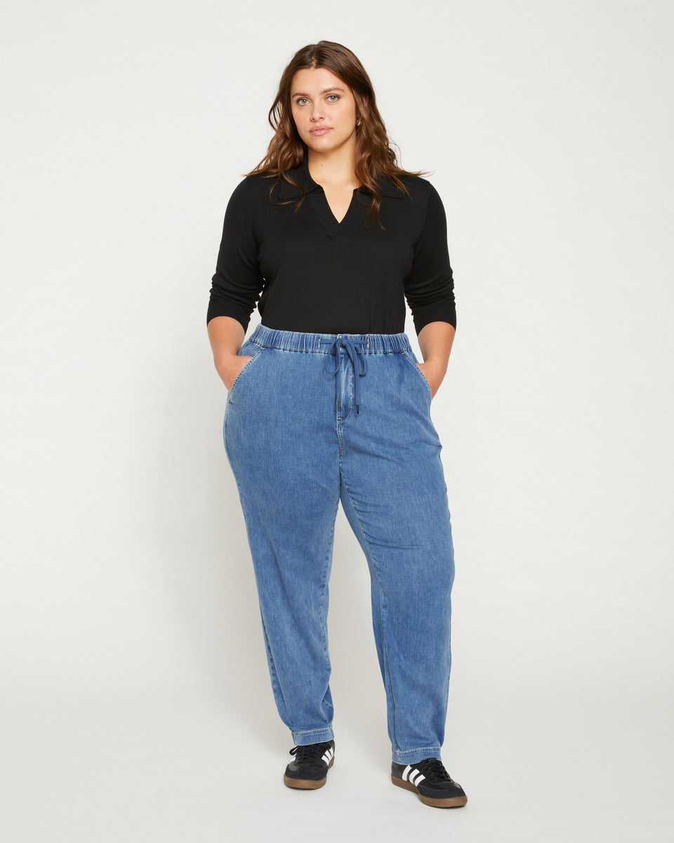 ComfortDenim Drawstring Jean Trouser - Tidal Indigo Zoom image 0