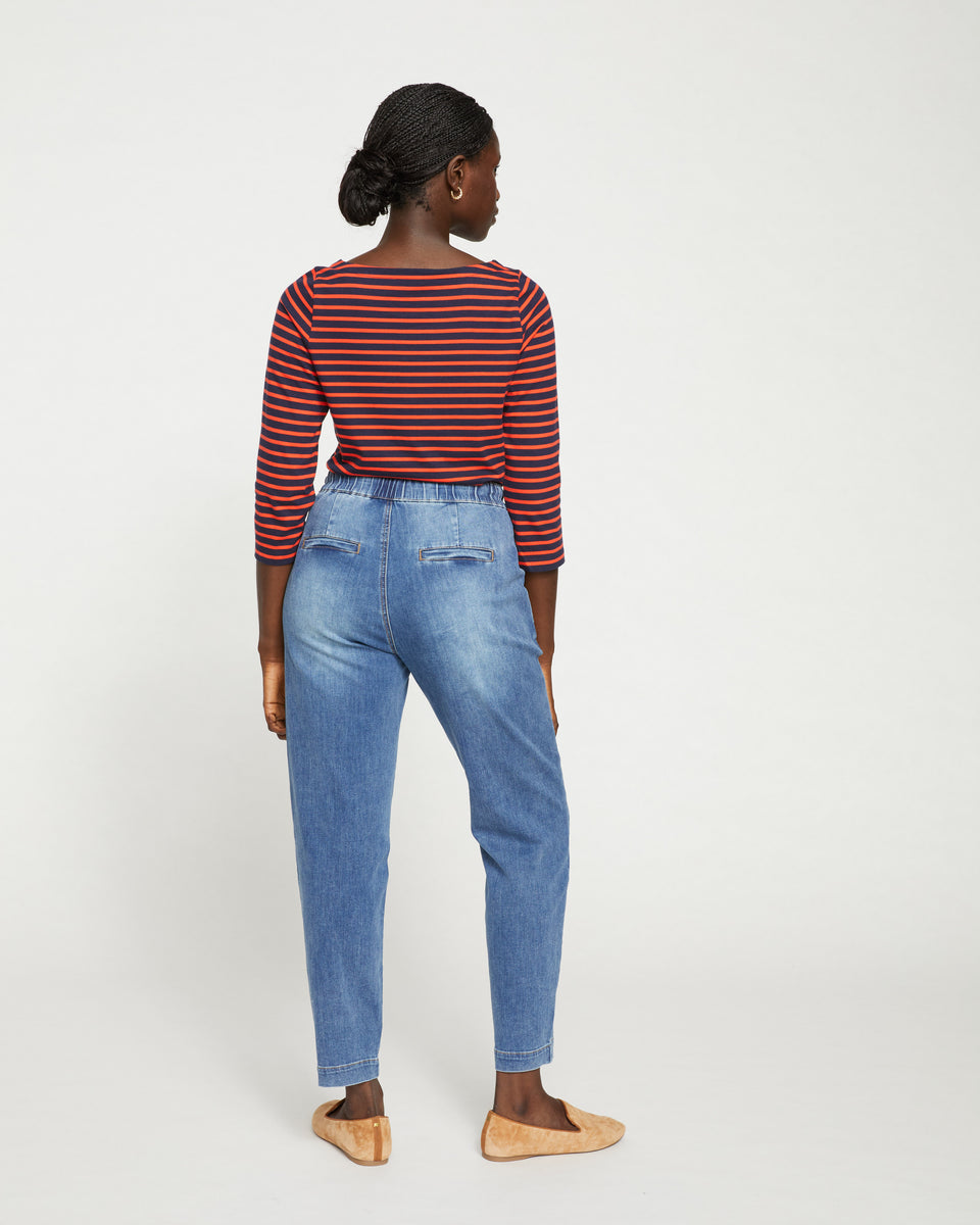 ComfortDenim Drawstring Jean Trouser - Western Blue Wash Zoom image 3