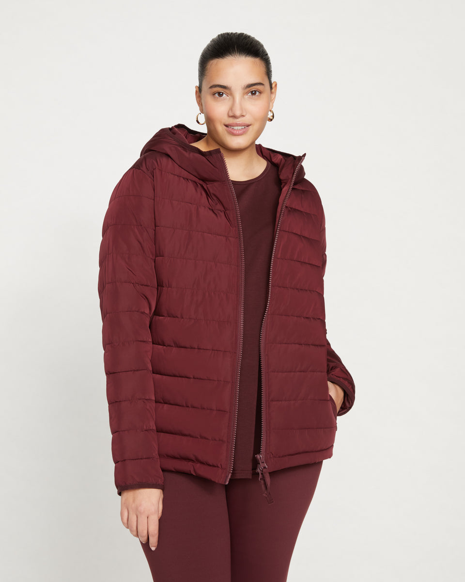 Comfort Panel Light Down Jacket - Black Cherry Zoom image 0