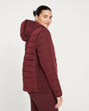 Comfort Panel Light Down Jacket - Black Cherry thumbnail 2