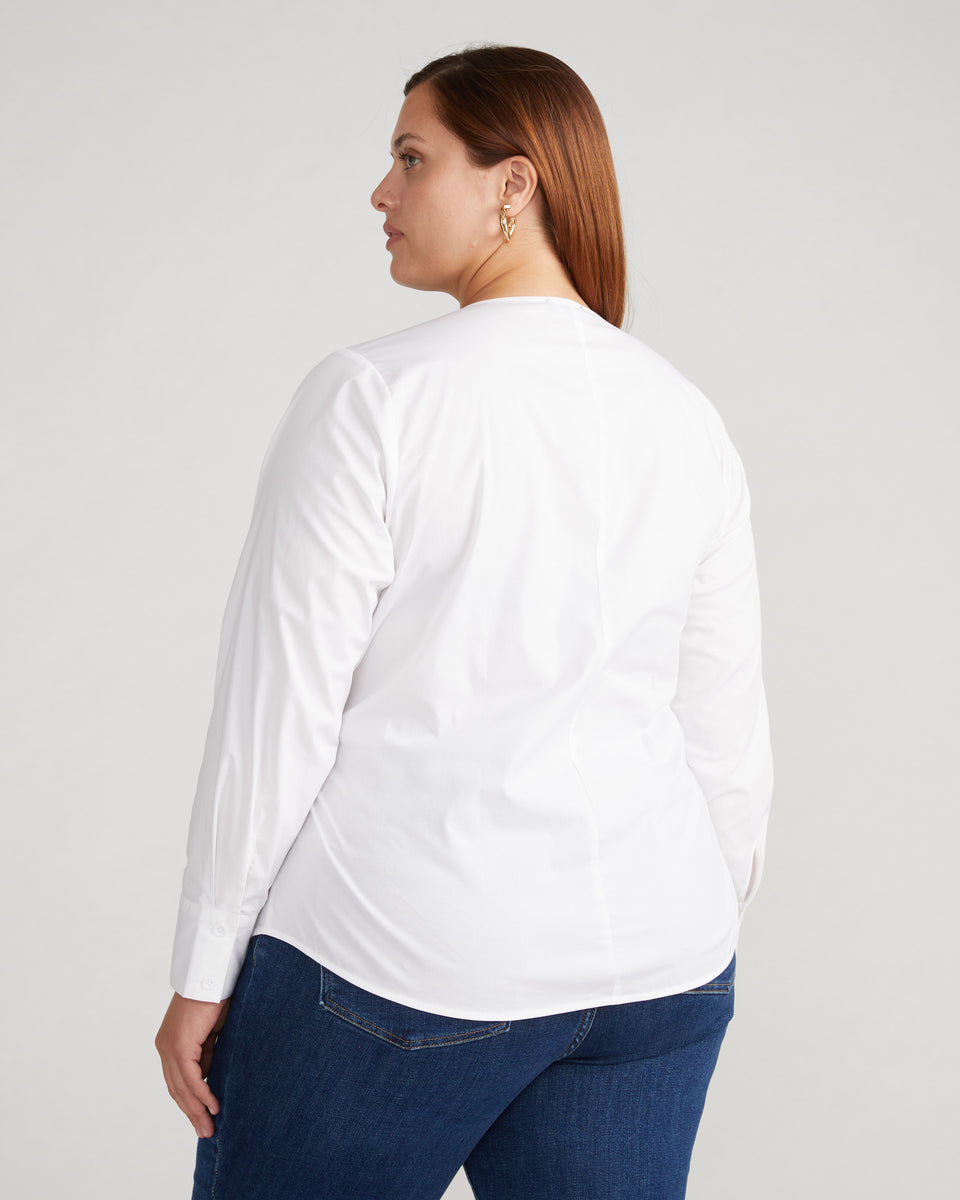 Beacon Stretch Poplin Wrap Shirt - White Zoom image 2