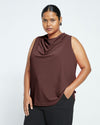 Crepe Jersey Cowl Tank Blouse - Brulee thumbnail 1