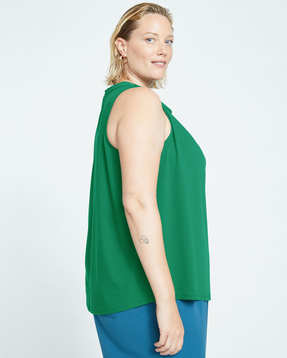 Crepe Jersey Cowl Tank Blouse - Jardin Zoom image 2