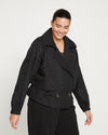 Leonard Cropped Trench Coat - Black thumbnail 2