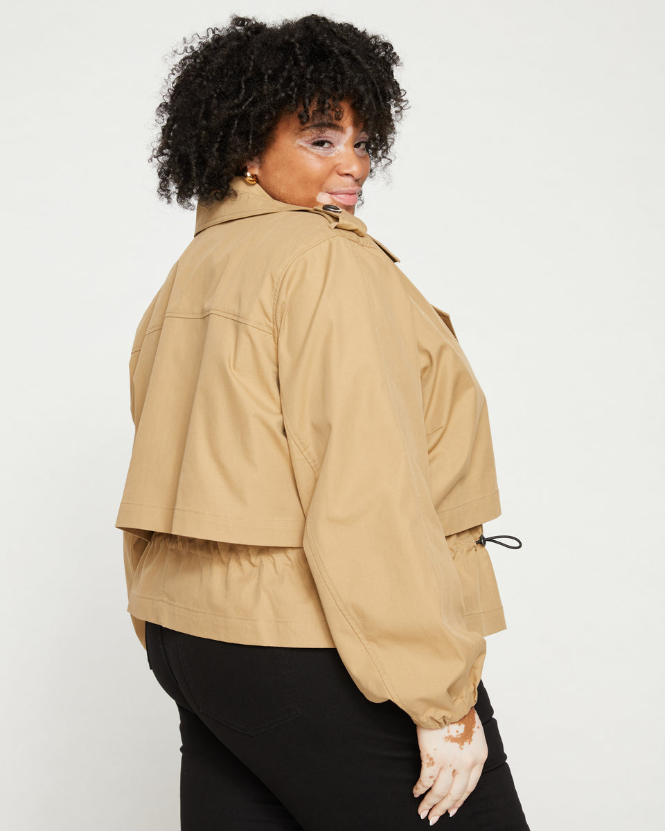 Leonard Cropped Trench Coat - Tan Zoom image 2