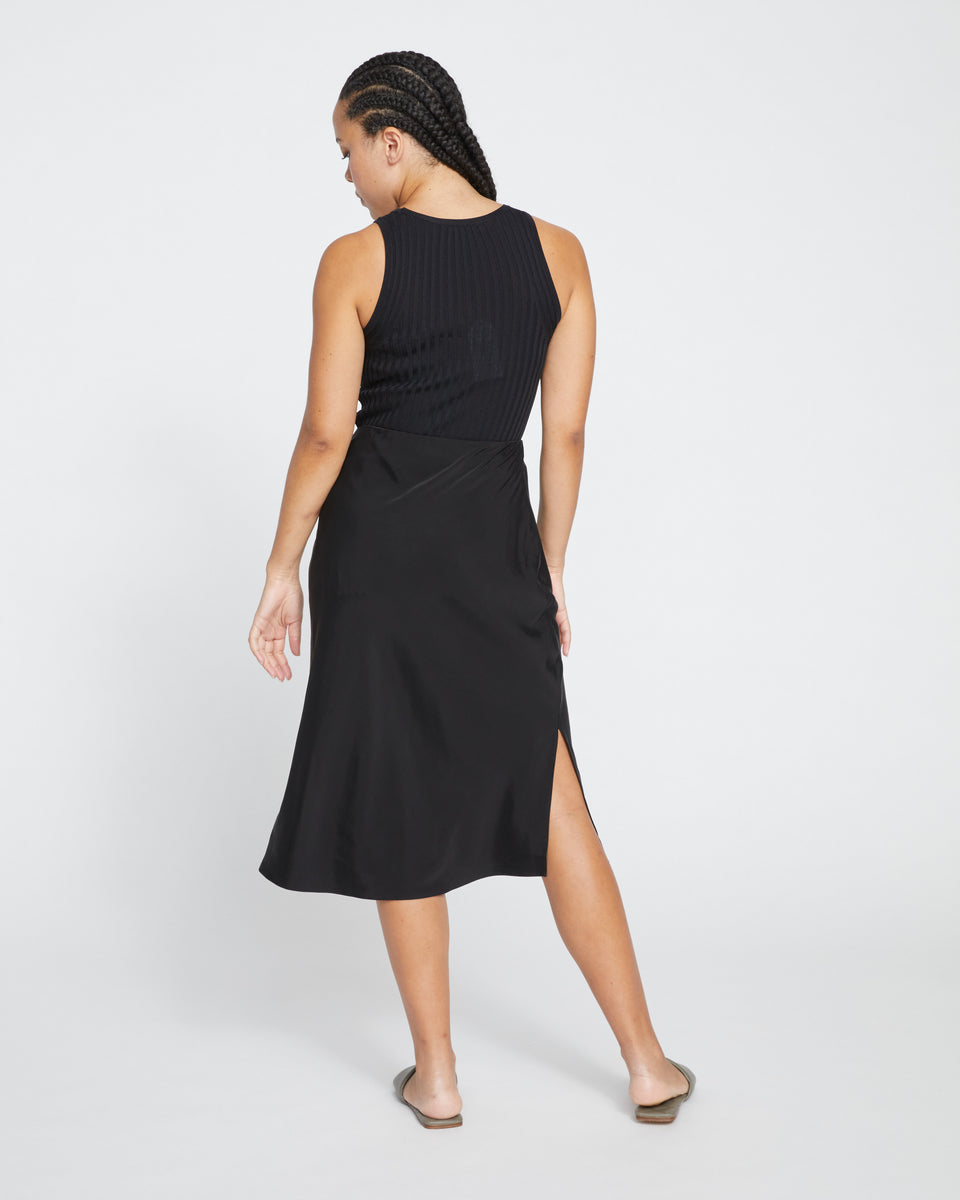 Cooling Stretch Cupro Bias Skirt - Black Zoom image 3