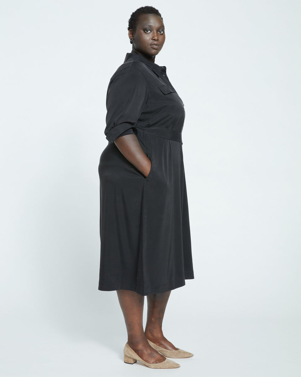 Cooling Stretch Cupro Savannah Dress - Black Zoom image 2