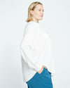 Cooling Stretch Cupro Button-Down Blouse - Cream thumbnail 3