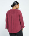 Cooling Stretch Cupro Button-Down Blouse - Rioja thumbnail 4