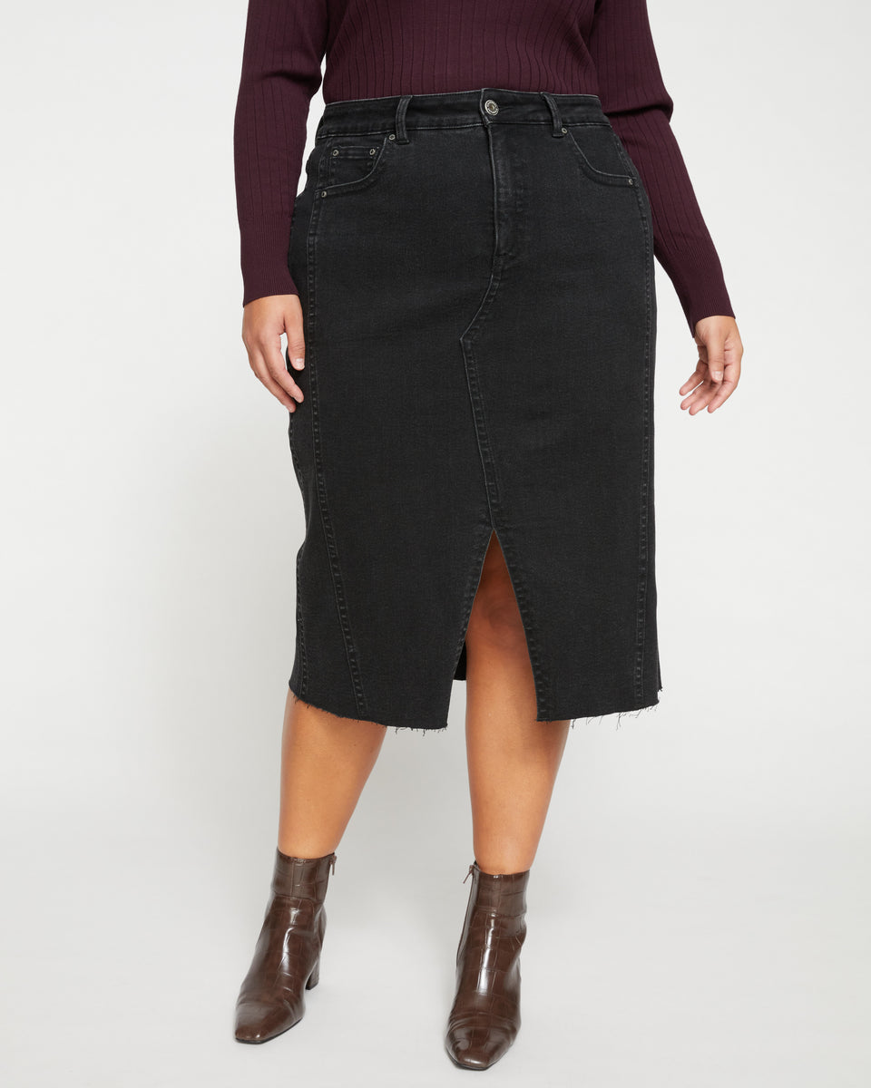 Dakota Denim Skirt - Broken Black Zoom image 2