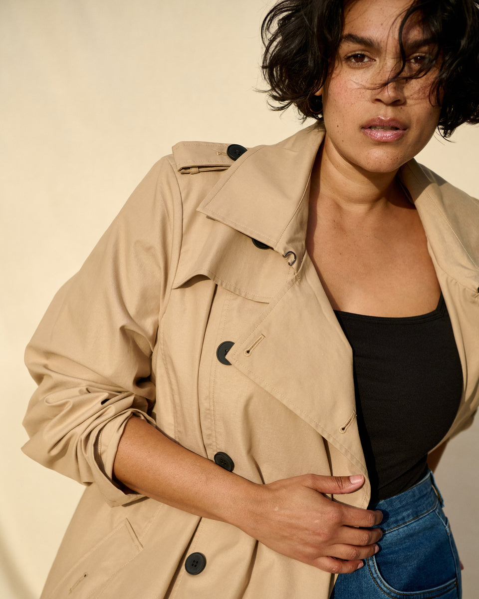 Derjon Trench Coat - Khaki Zoom image 0