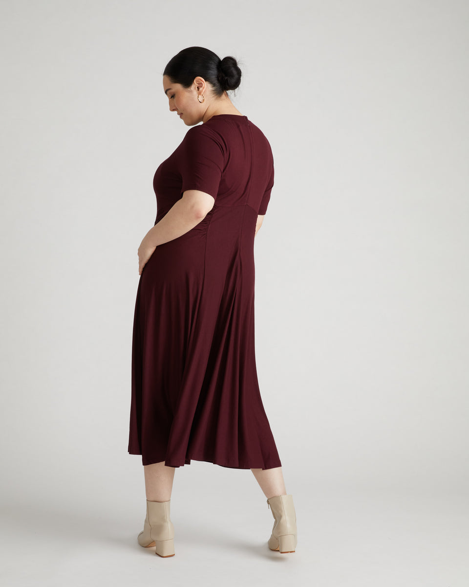 Devi Liquid Jersey Dress - Black Cherry Zoom image 4