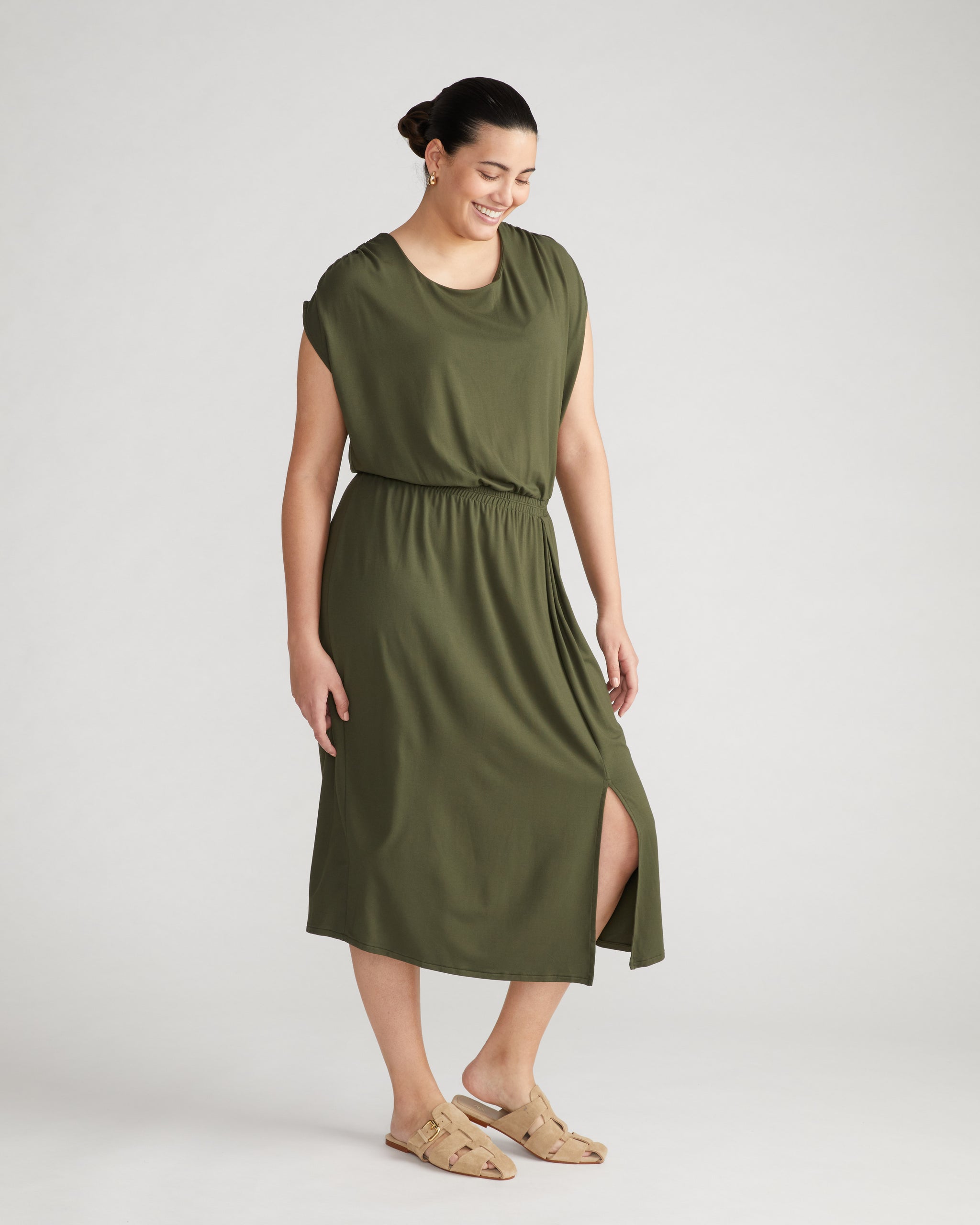 Havana Divine Jersey Dress - Nori Zoom image 1