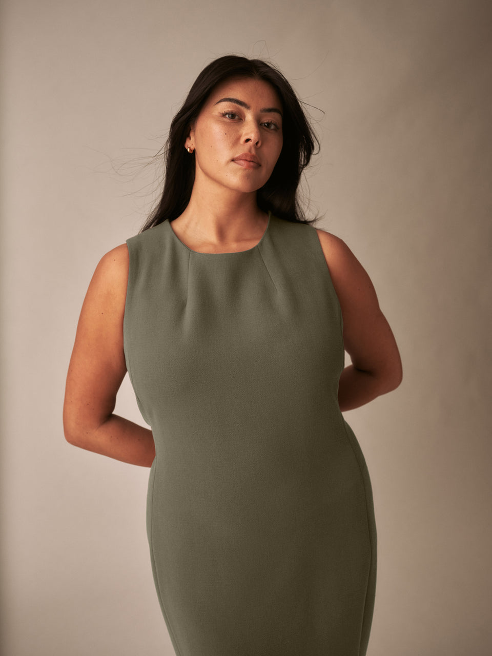 Henning x US Carlisle Crepe Dress - Nori Zoom image 1