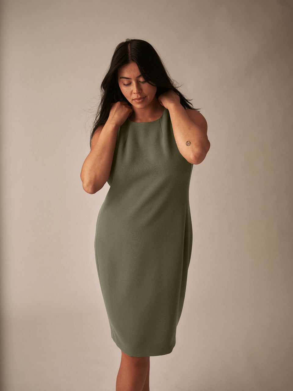 Henning x US Carlisle Crepe Dress - Nori Zoom image 2