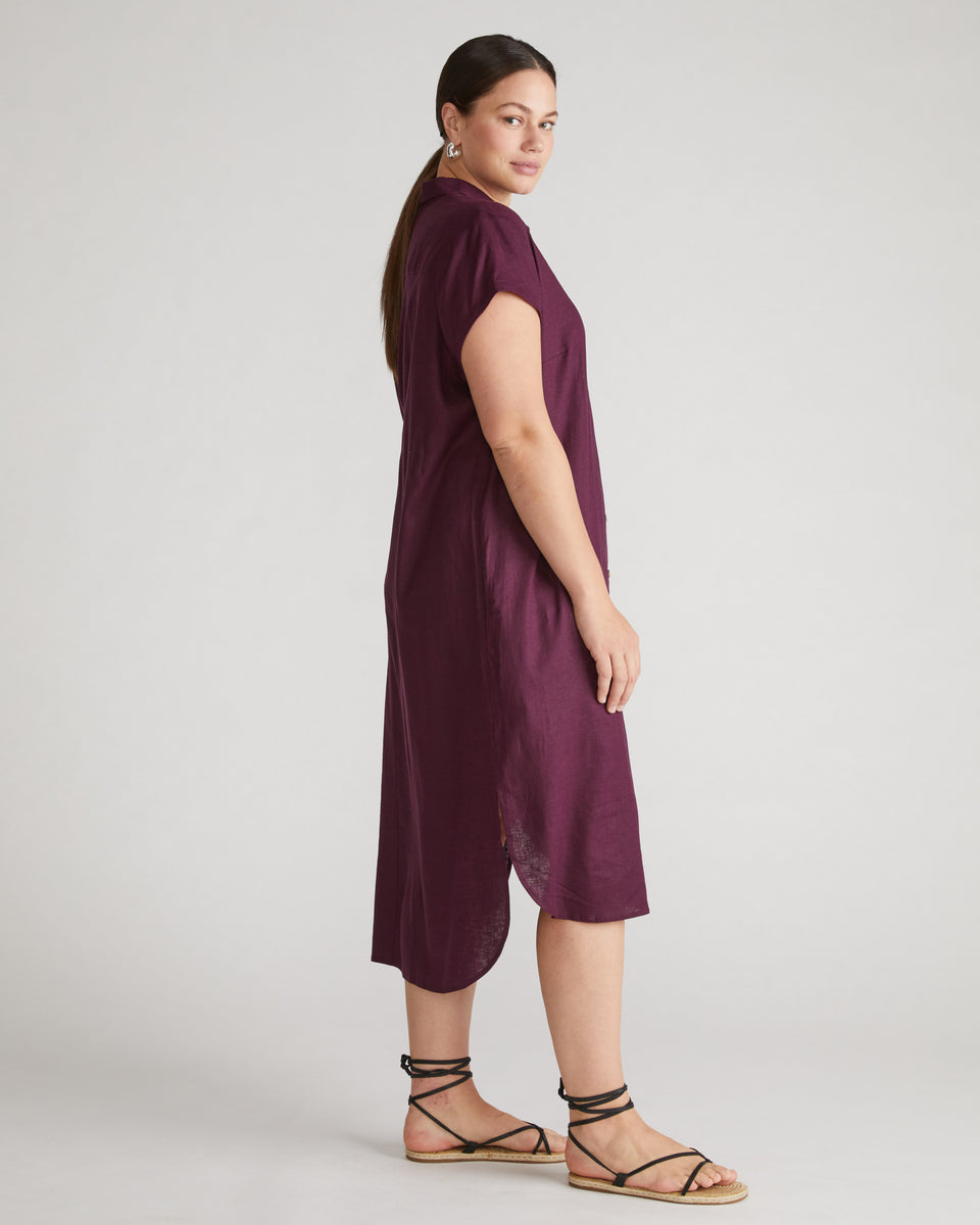 Dune Linen Shirtdress - Acai Zoom image 3