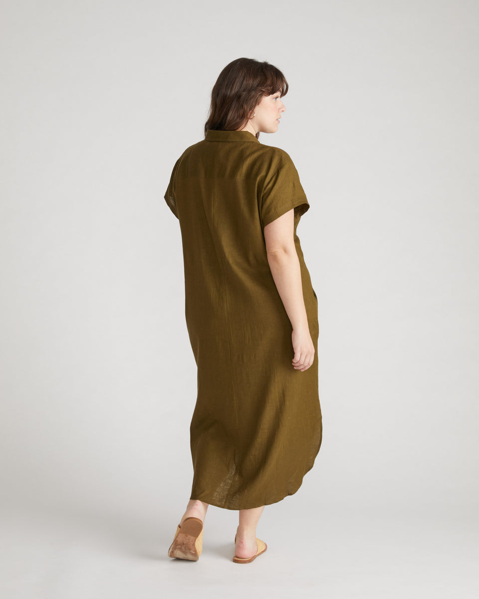 Dune Linen Shirtdress - Budding Stem Zoom image 3