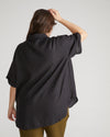 Dune Short Sleeve Linen Shirt - Black thumbnail 3