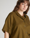 Dune Short Sleeve Linen Shirt - Budding Stem thumbnail 3