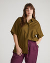 Dune Short Sleeve Linen Shirt - Budding Stem thumbnail 0