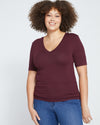 Foundation Short Sleeve V-Neck Tee - Black Cherry thumbnail 0