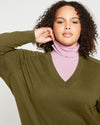 Eco Relaxed Core V Neck Sweater - Castelvetrano thumbnail 0