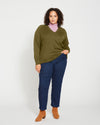 Eco Relaxed Core V Neck Sweater - Castelvetrano thumbnail 1