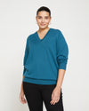 Eco Relaxed Core V Neck Sweater - Midnight Rain thumbnail 1