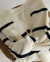 Better-Than-Wool Cardigan - White/Navy Stripe thumbnail 4