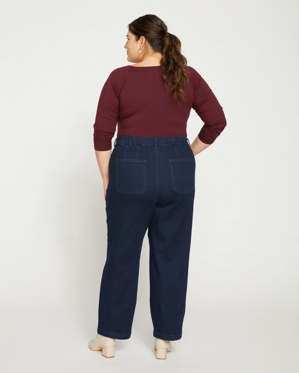 Elastic Waist Weekend Jeans - Dark Indigo Zoom image 3