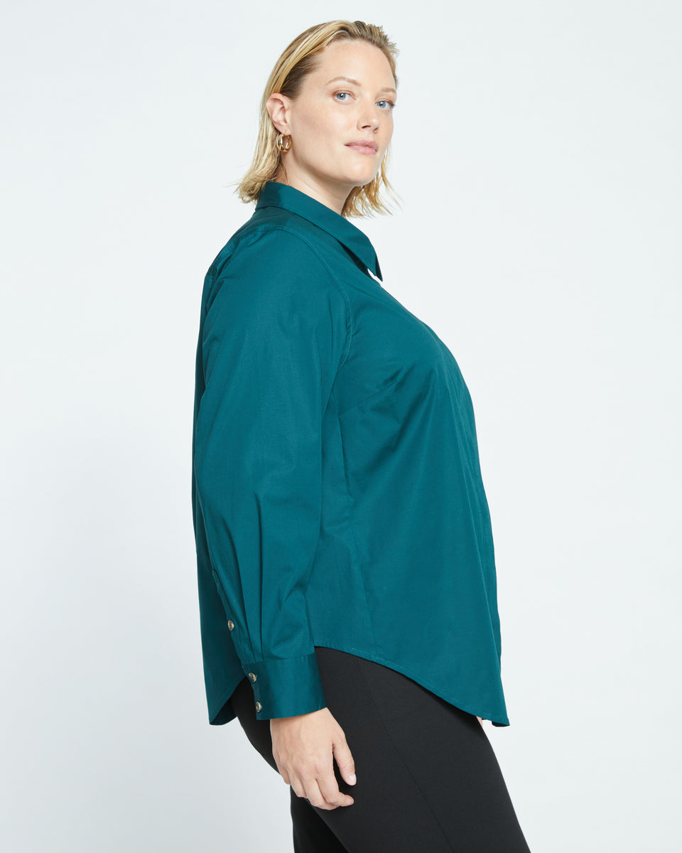 Elbe Stretch Poplin Shirt Classic Fit - Forest Green Zoom image 3