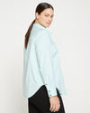 Elbe Popover Stretch Poplin Shirt Classic Fit - Aqua/White Stripe thumbnail 2