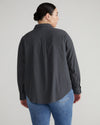 Elbe Stretch Cotton Flannel Shirt Classic Fit - Very Grey thumbnail 3