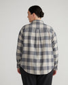 Elbe Stretch Cotton Flannel Shirt Classic Fit - Neutral Check thumbnail 3