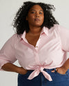 Elbe Popover Stretch Poplin Shirt Classic Fit - Pink/White Stripe thumbnail 1