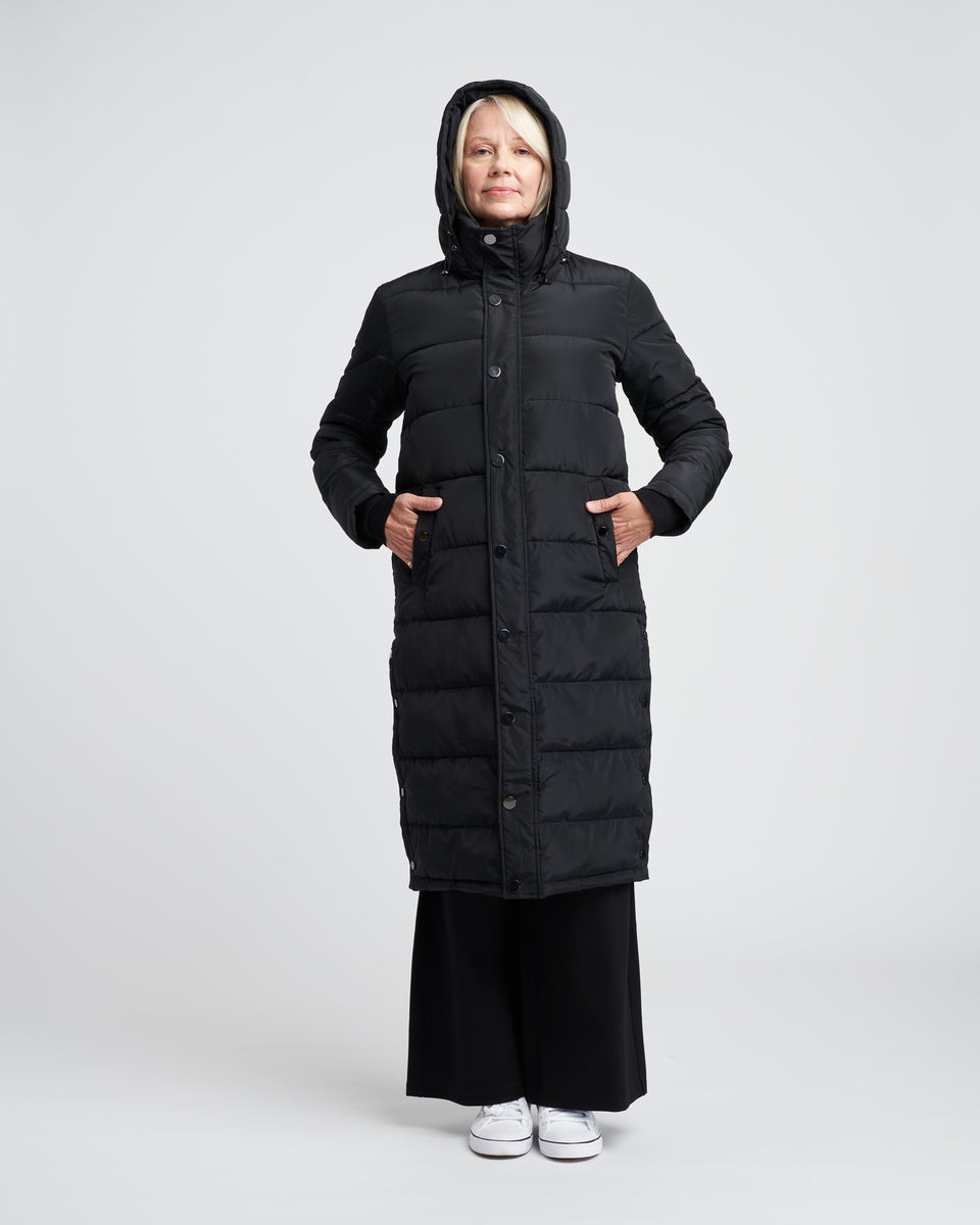 Everest Long Hooded Puffer 2 - Black Zoom image 0