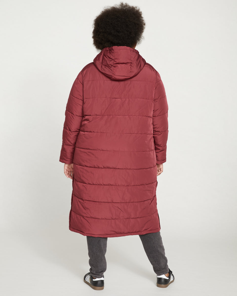 Everest Long Hooded Puffer - Rioja Zoom image 3