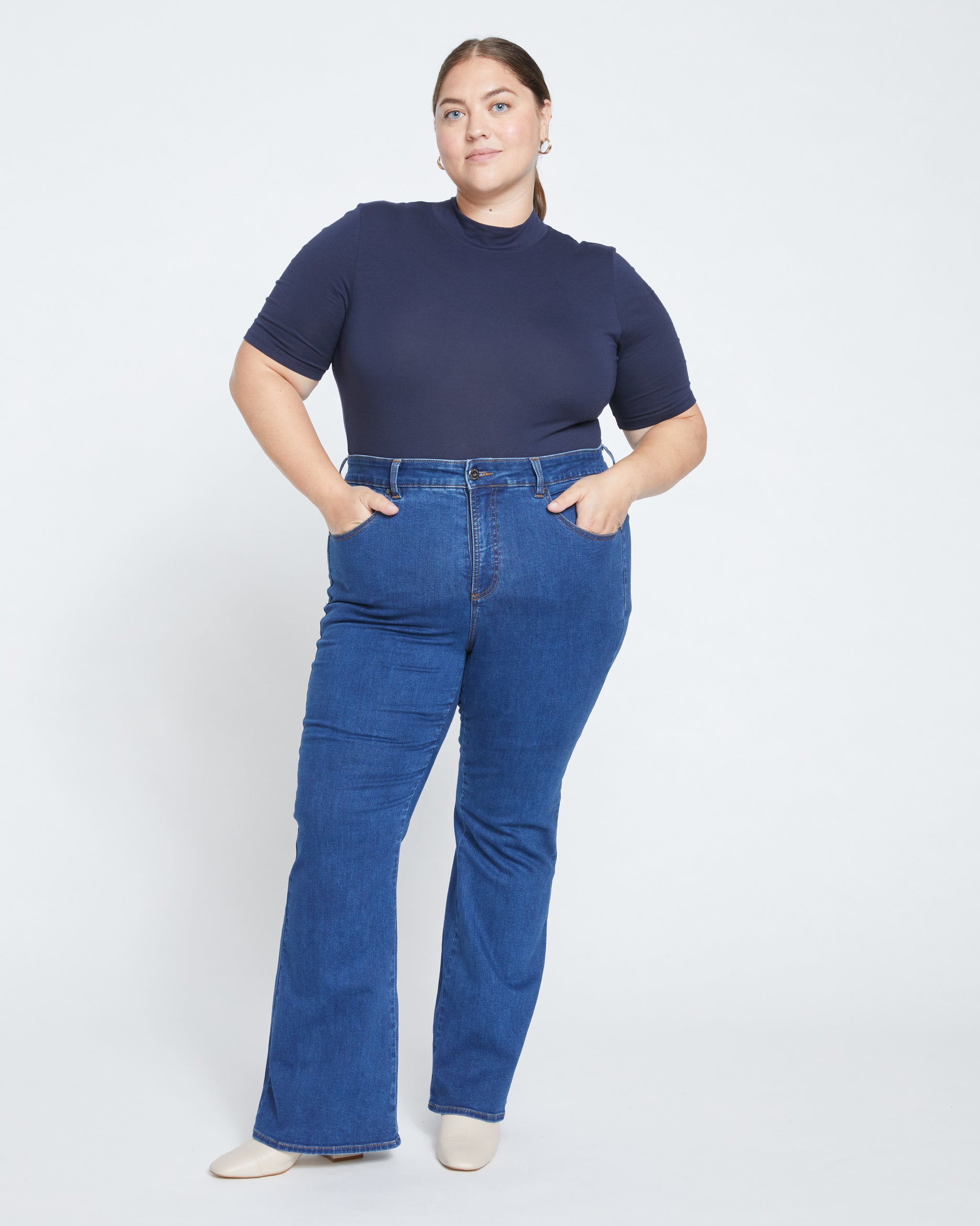 Farrah High Rise Flared Jeans - Pure Blue | Universal Standard