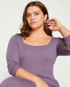 Foundation Long Sleeve Square Neck Dress - Dried Violet thumbnail 0