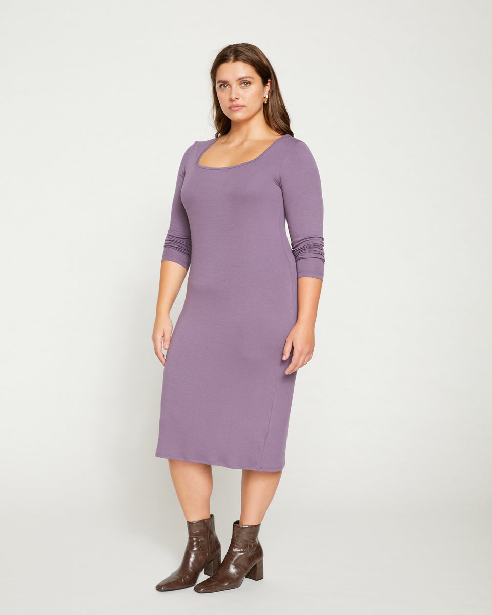 Foundation Long Sleeve Square Neck Dress - Dried Violet Zoom image 2
