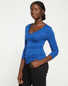 Foundation Long Sleeve V-Neck Tee - Lapis thumbnail 2