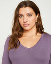 Foundation Long Sleeve V-Neck Tee - Dried Violet thumbnail 0