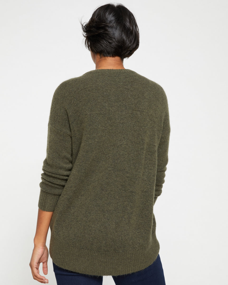 Fuzzy High-Low Sweater - Nori Zoom image 3